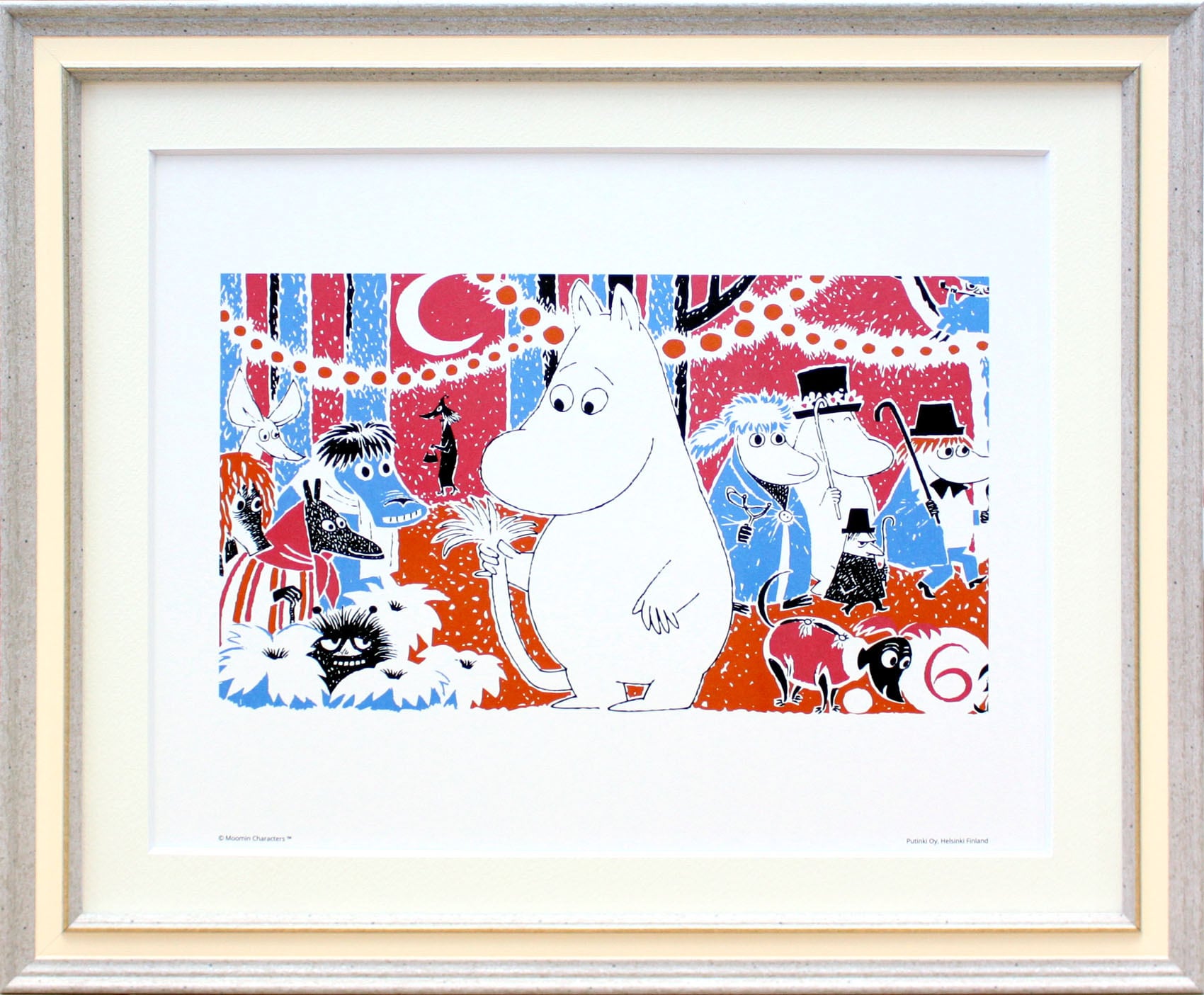 ムーミン 北欧 Putinki「ムーミントロール 6」送料無料 フレーム選択可能 展示用フック付アートポスター 絵画 インテリア アート