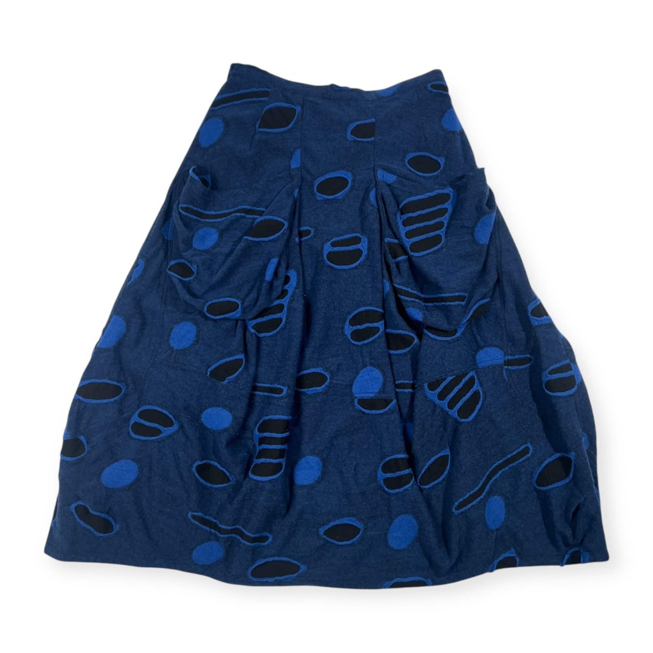 t.b センソユニコ ドット風 デザイン スカート 38/ブルー×ブラック 系 レディース