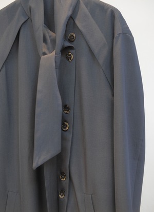 Scarf Arrange 2B Coat / CHARCOAL