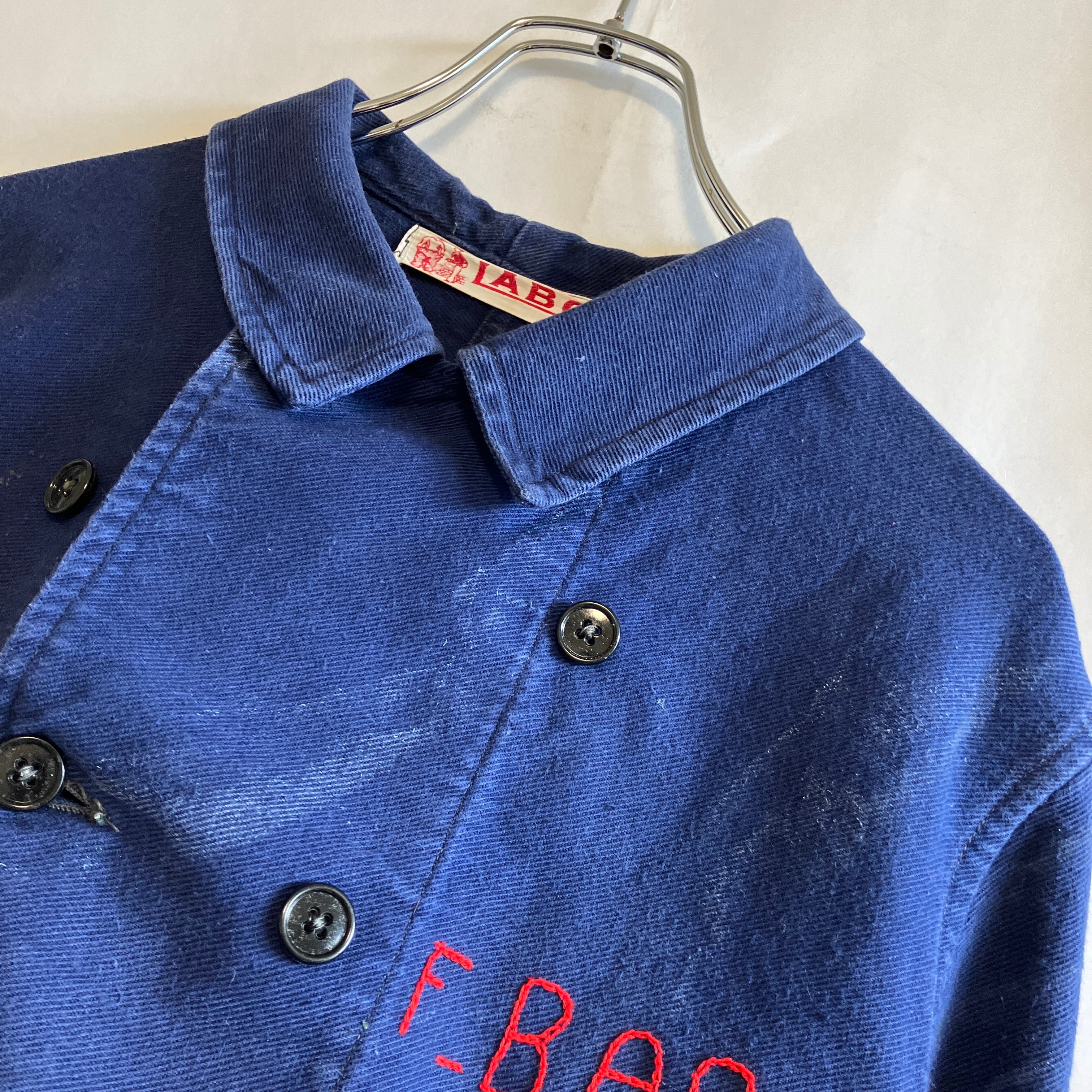 50s ヴィンテージ フレンチワーク ダブルブレストジャケット Vポケ
