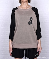 ベアープリントシアーニットTOPS (BLACK) CQ-48148H