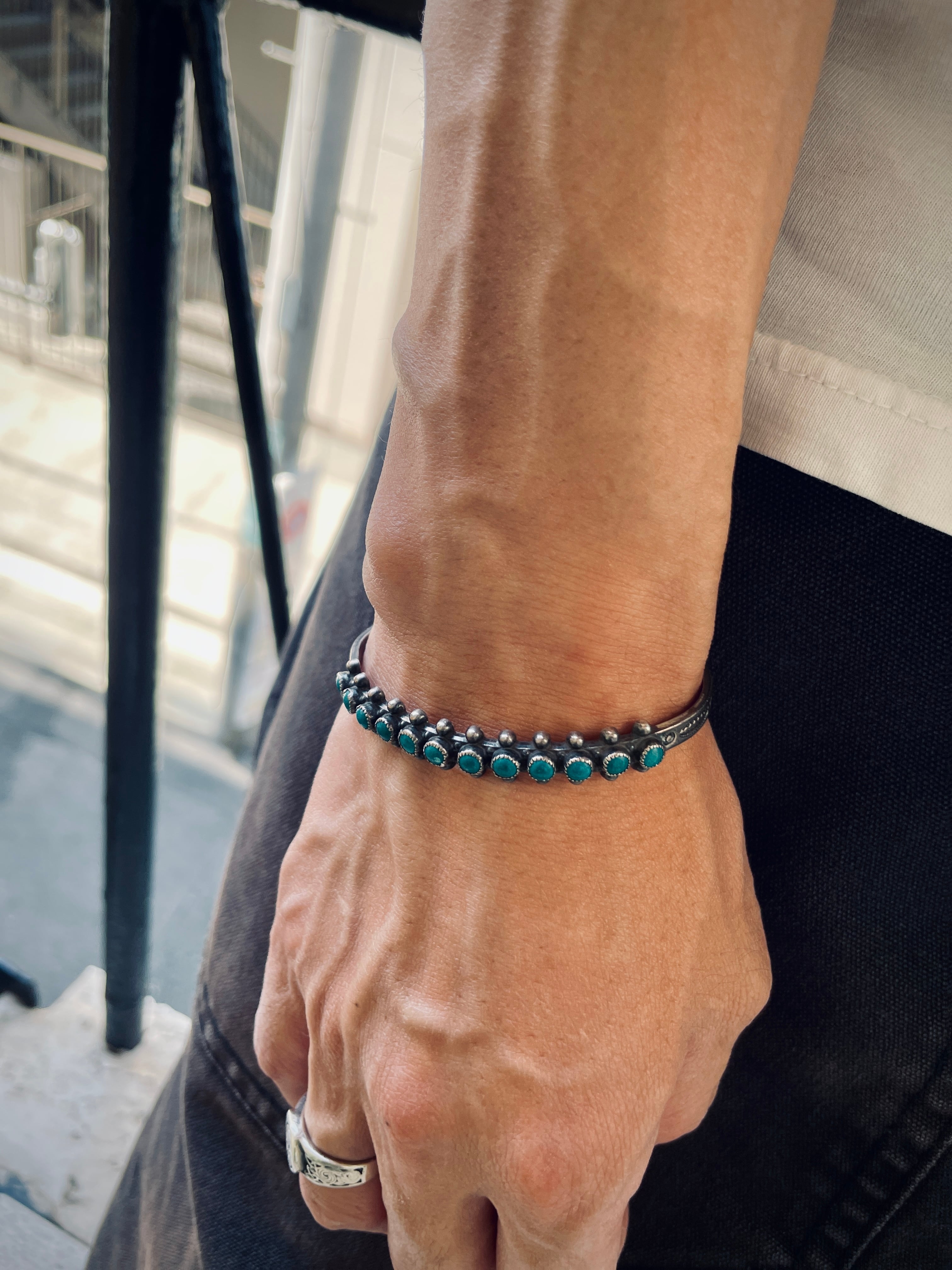 Native Style Sterling Silver Turquoise Bangle / スターリング