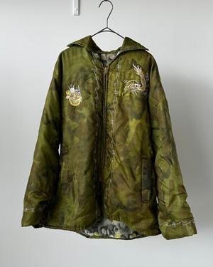 -Military- Vintage 70s VIETNAM Souvenir Jacket