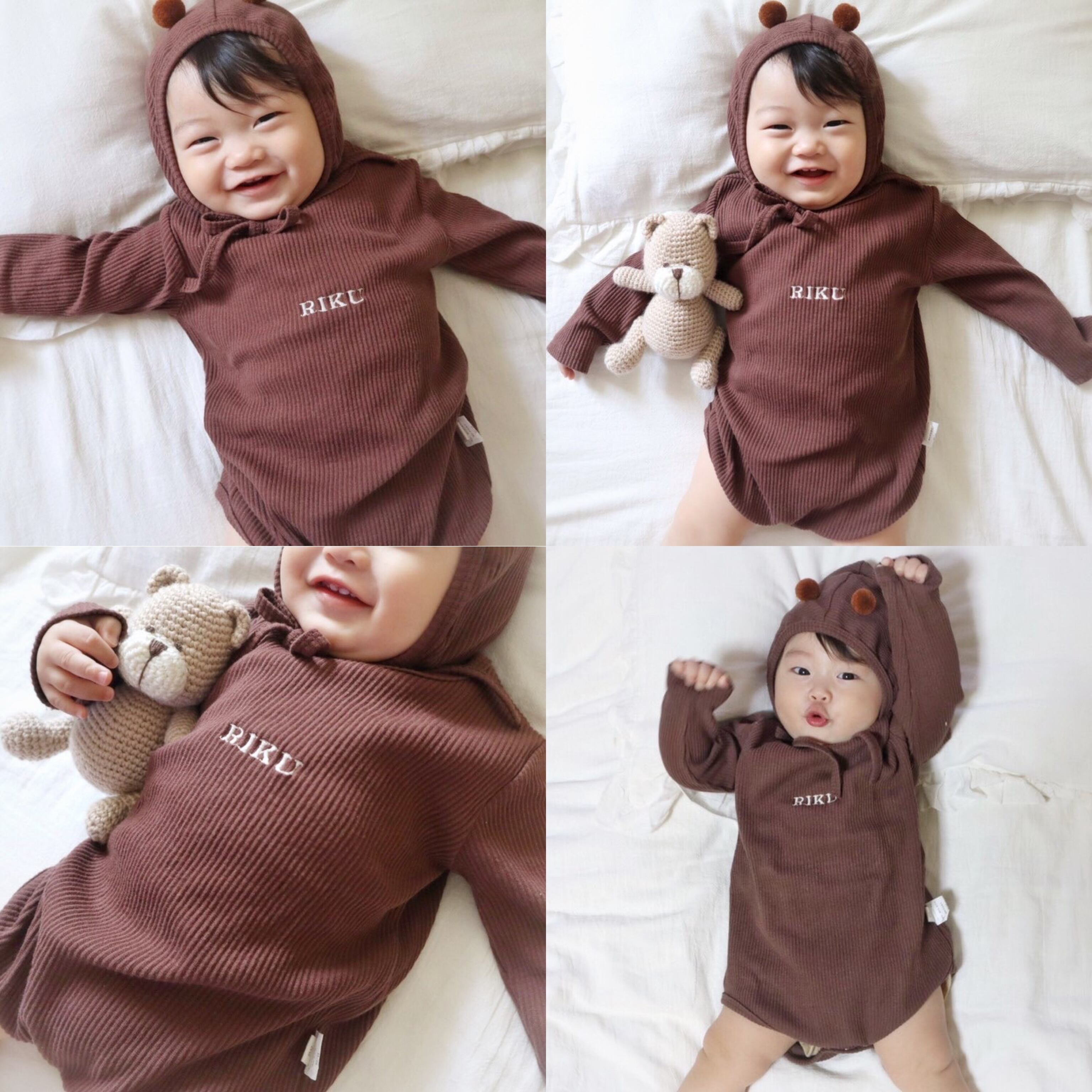 即納»〖BABY〗名入れ︎︎︎︎︎☺︎ロンパース ボンネットset | Orini