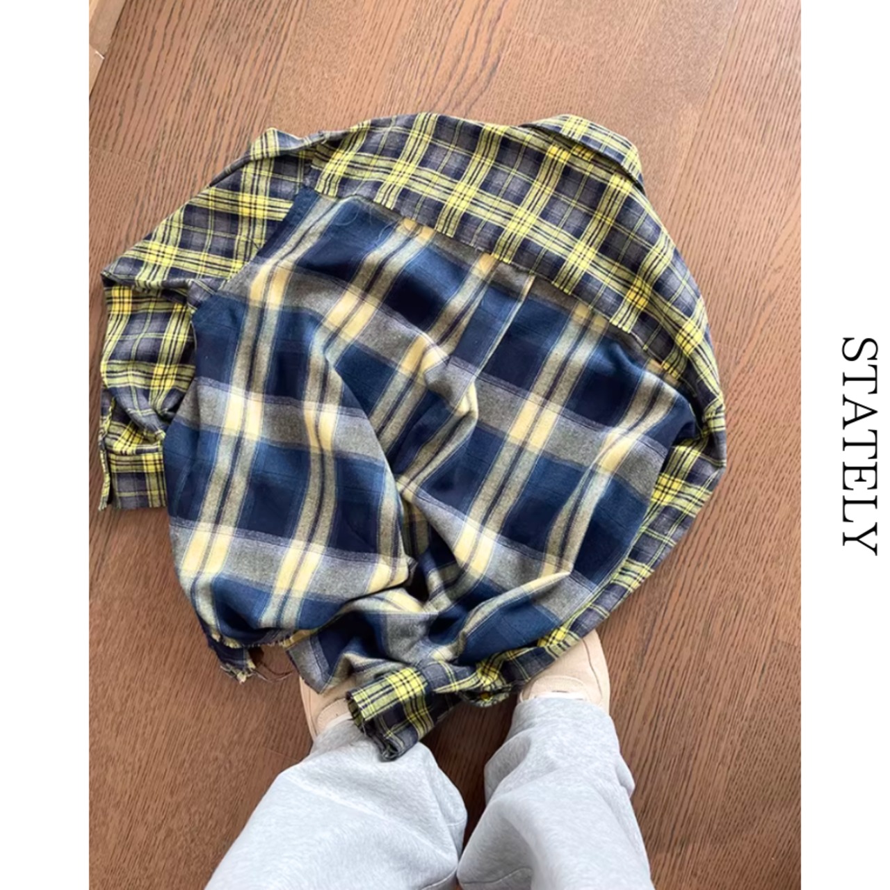 パッチワークチェックオーバーシャツ_T132・画像4