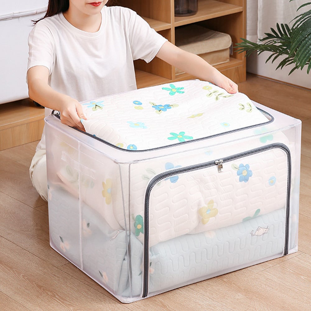 収納ケース 大容量 66L 折りたたみ 透明 おしゃれ 衣類 小物 おもちゃ