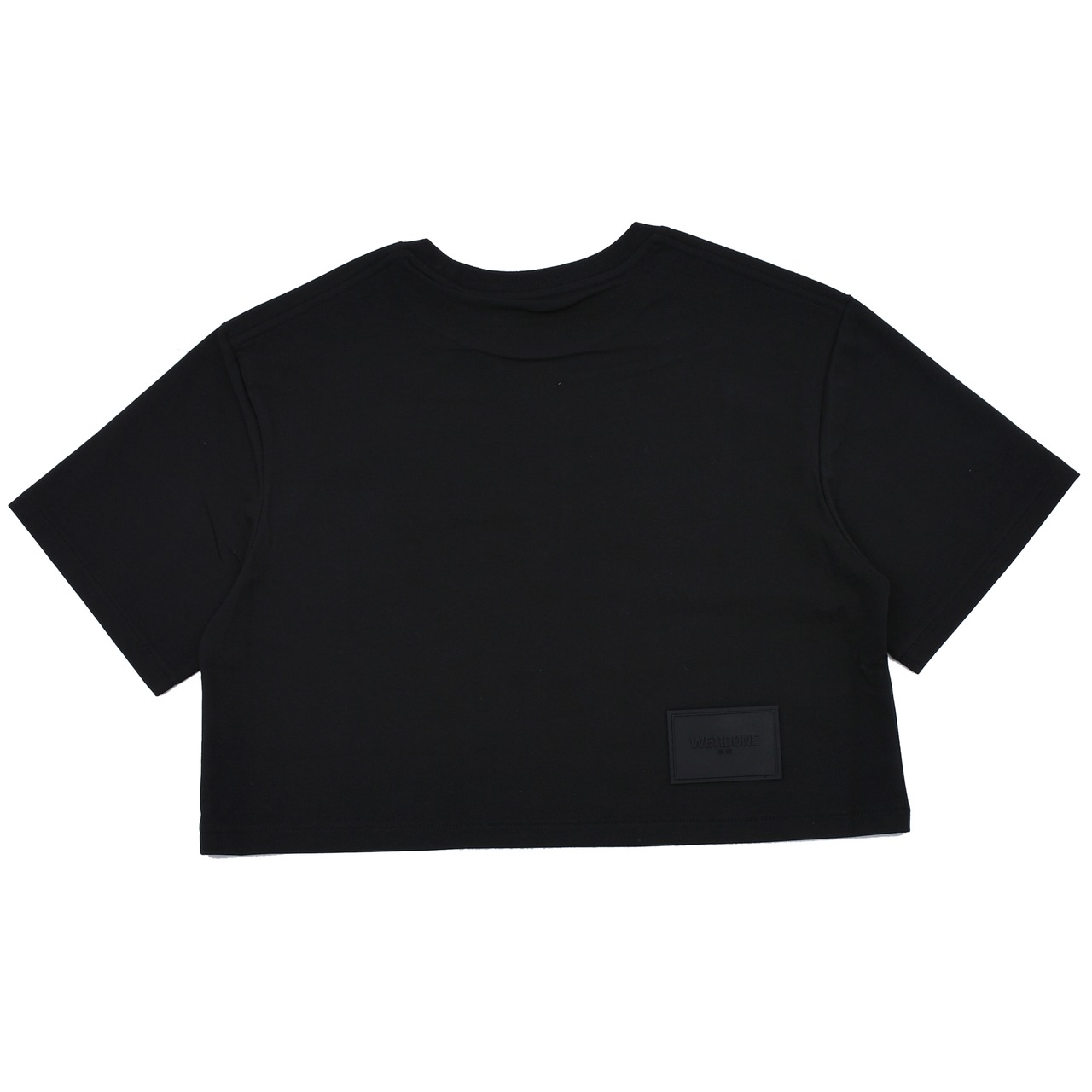 【WE11DONE】WHITE WOMENS CROPPED SHORT-SLEEVED T-SHIRT - 2