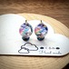 レジンピアス イヤリング 夕空にかかる虹 2割カット球体 12mm d