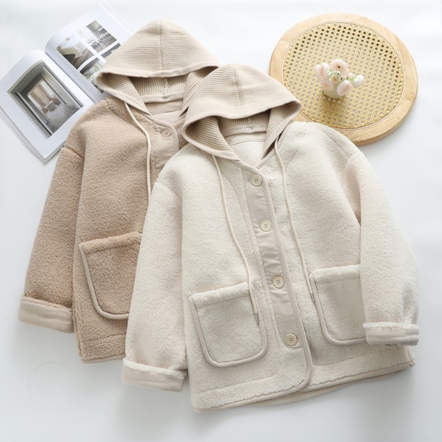 フード付きナチュラルボアジャケット W1622