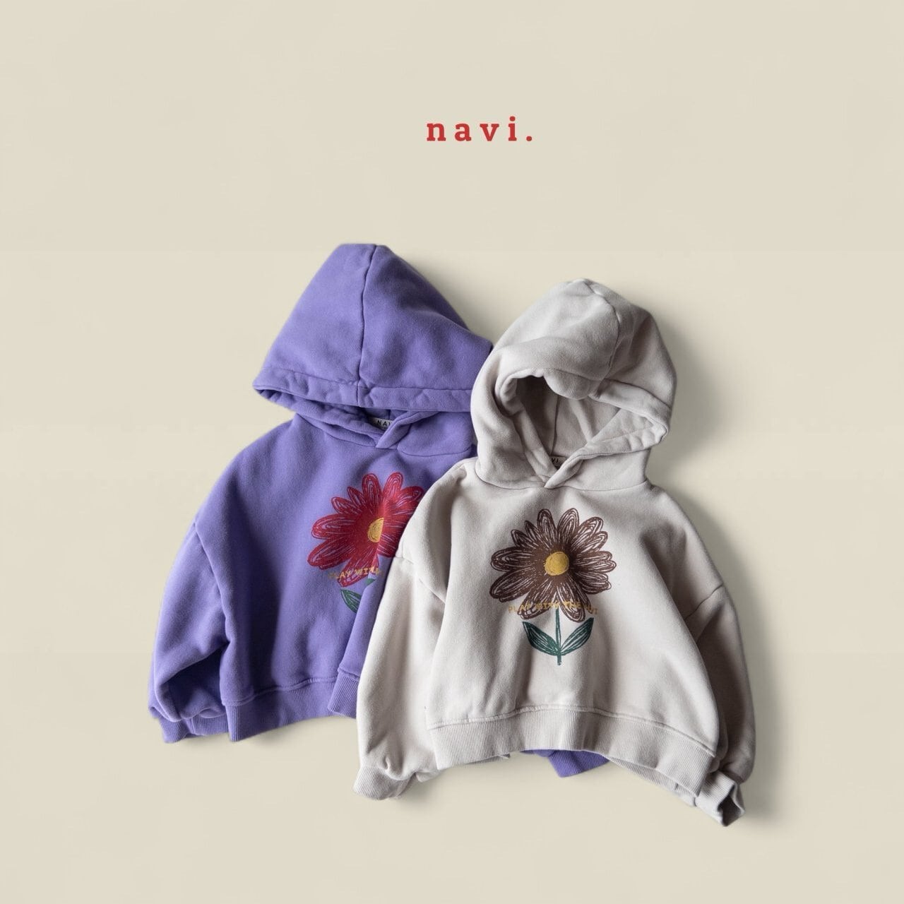 «予約»«ジュニアサイズあり»«navi» パンジーパーカー 2colors