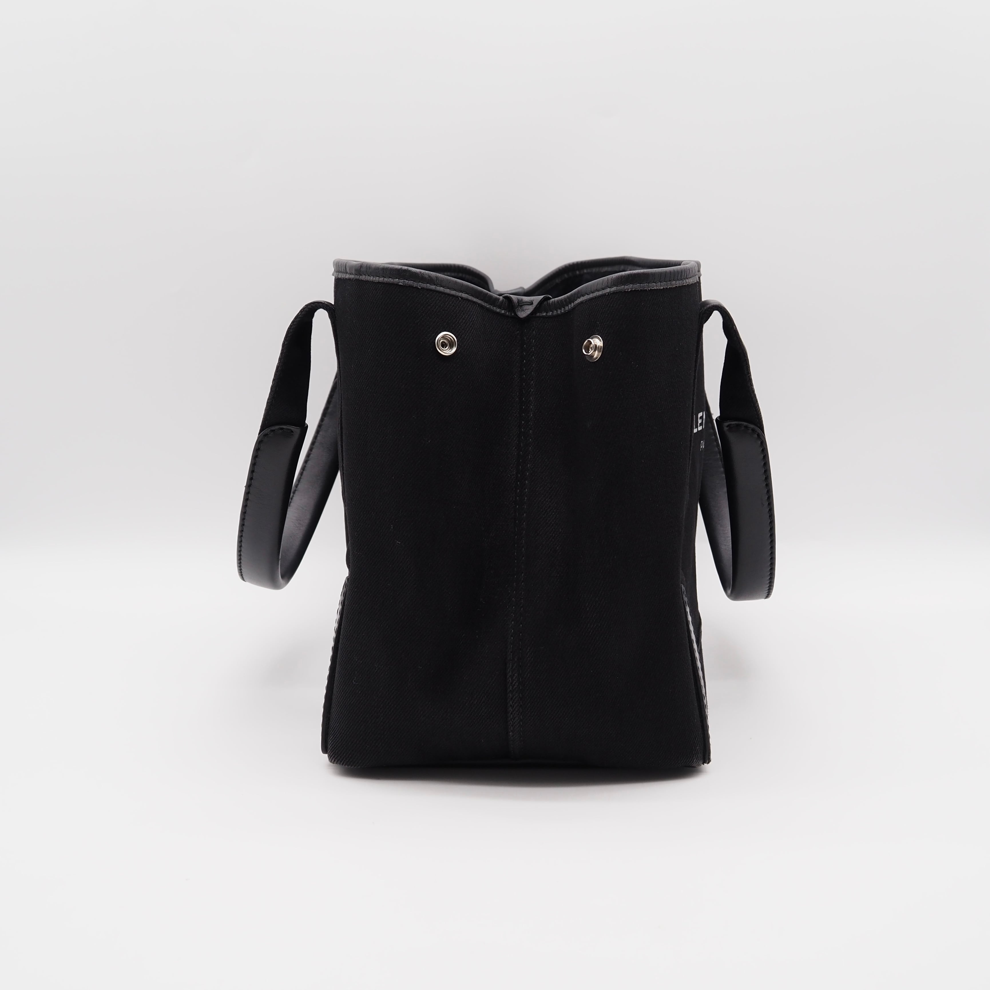 BALENCIAGA ネイビーニューカバ PM ハンドバッグ キャンバス ブラック