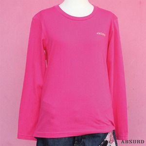 【数量限定!】 ABSURD ロングＴシャツ メンズ レディース   ロンT  ロゴ シンプル 金色  ピンク PINK  アブサード　LOGOSTITCH（P）