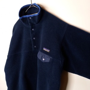 90s　アメリカ製　パタゴニア　シンチラ　スナップT　フリース　廃盤　刺繍　ネイビー　S