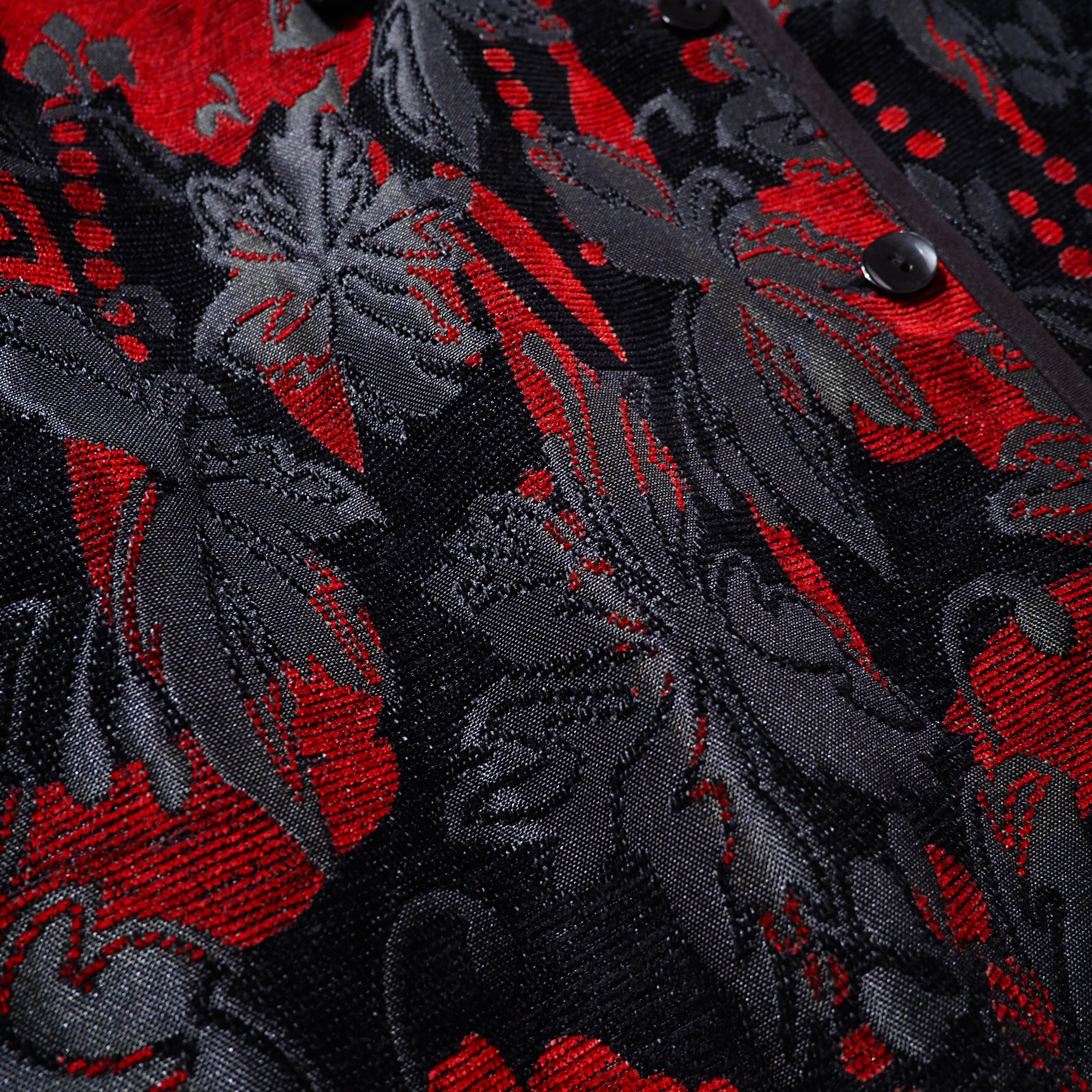 " 両面 - Reversible " Beautiful Flower Embbossed vintage Velours jacket