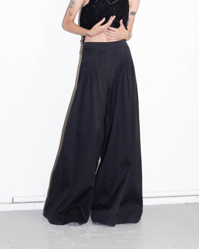 early2000s CHANEL - both side pleats baggy trousers