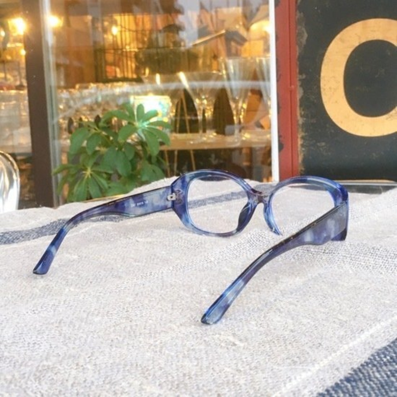 TOPANGA Accessory　マーブルスクエアサングラス　ブルークリア