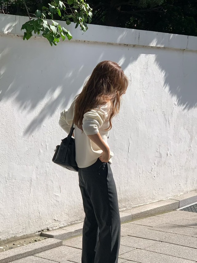 (予約) verveine / Melin whole garment turtleneck overfit knit 3color