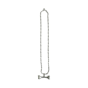 Bone design silver necklace