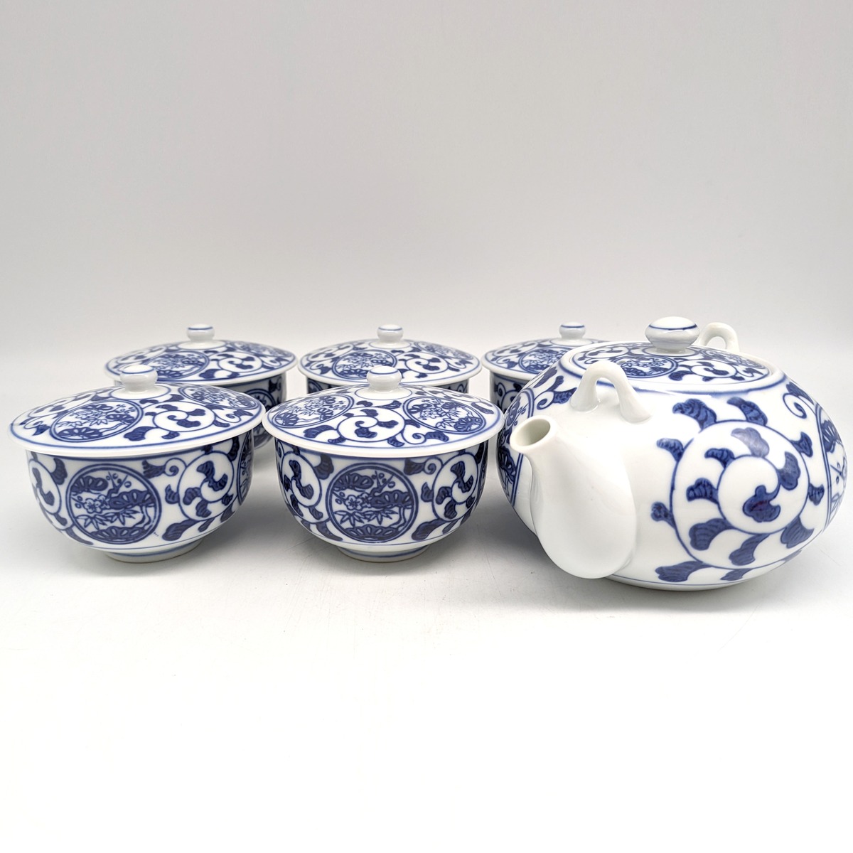 有田焼・哲山窯・茶器セット・湯呑・急須・5客揃・No.230720-26・梱包 