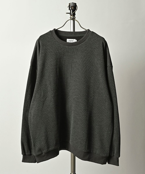 ATELANE Striped jacquard crew neck (GRY) 24A-14022