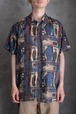 ユーロ ウォッシャブルシルク総柄 S/Sシャツ 296B