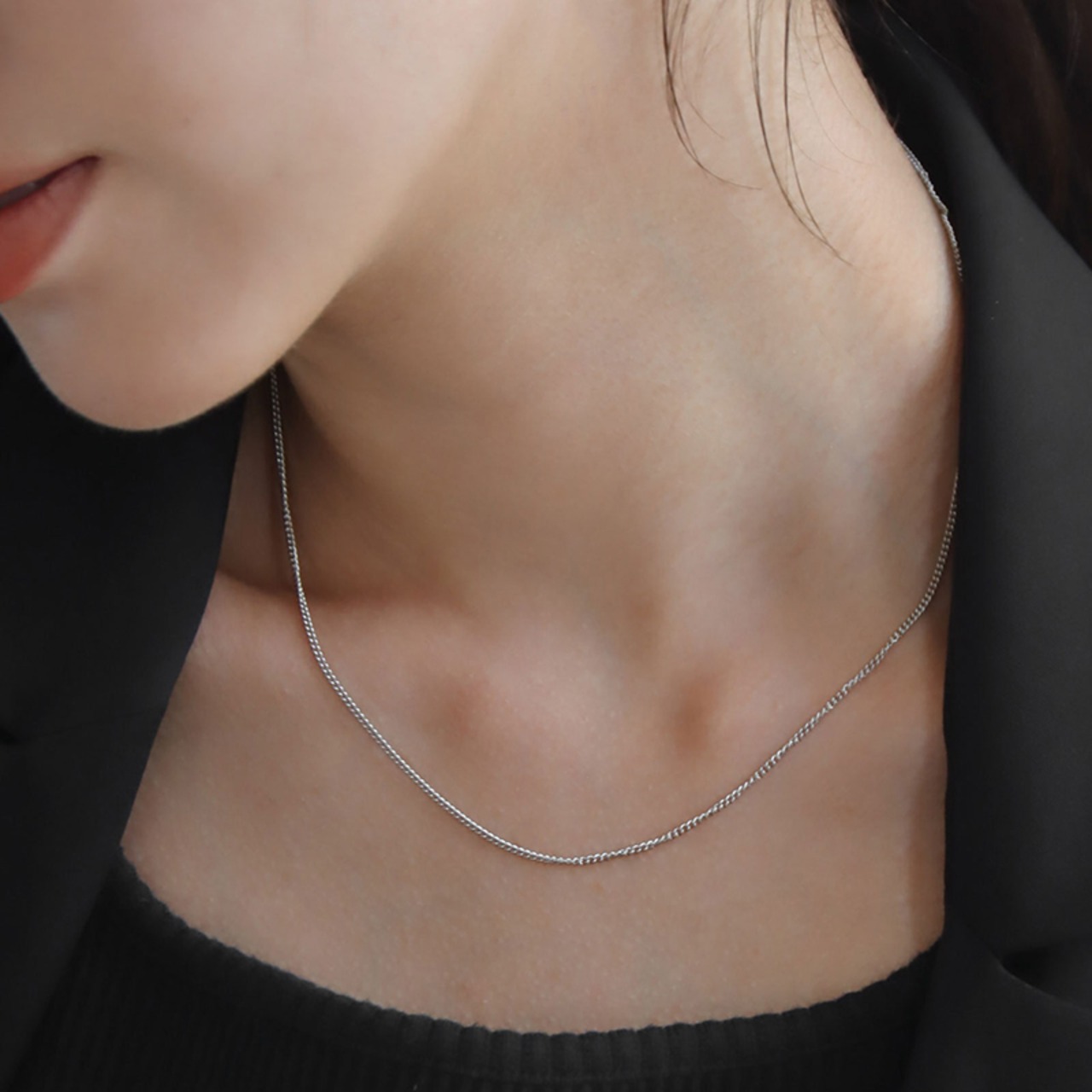 【ネコポス便】ネックレス SILVER925 極細 喜平チェーンシンプルネックレス 地銀 925silver SV925 レディース メンズ シルバー カジュアル シンプル 1382