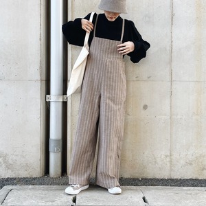 Stripe straight overalls