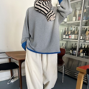 カジュアルラウンドネック リバーシブルスウェット A00370
