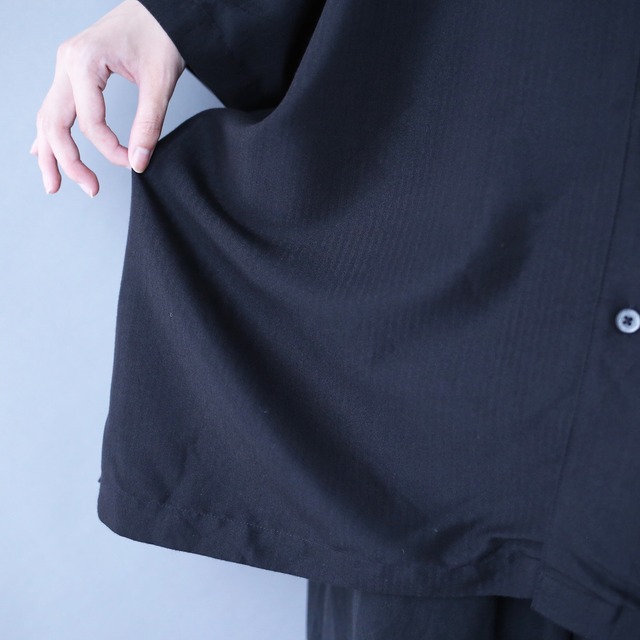 "刺繍" asymmetry design XXXL wide over silhouette h/s shirt