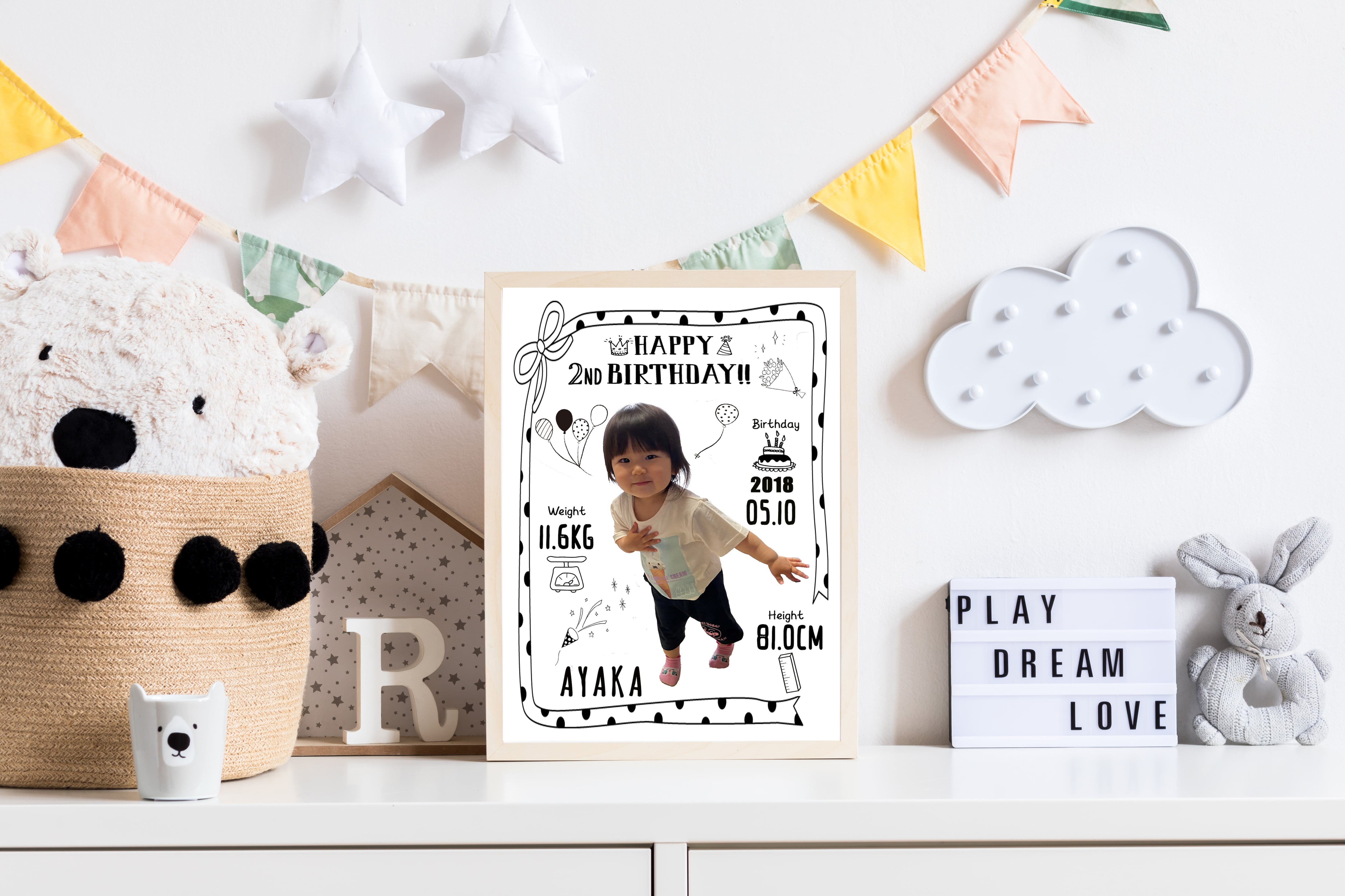 何歳でもok カリグラフィー 誕生日ポスター Goodmemory