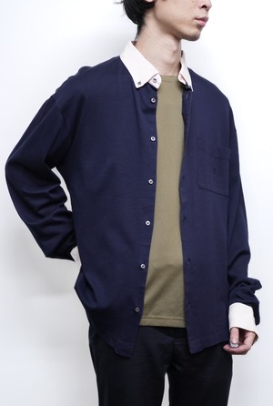 "ARNYS PARIS" “Navy Piqué Long Sleeve Polo Shirt (Owner’s Archive)