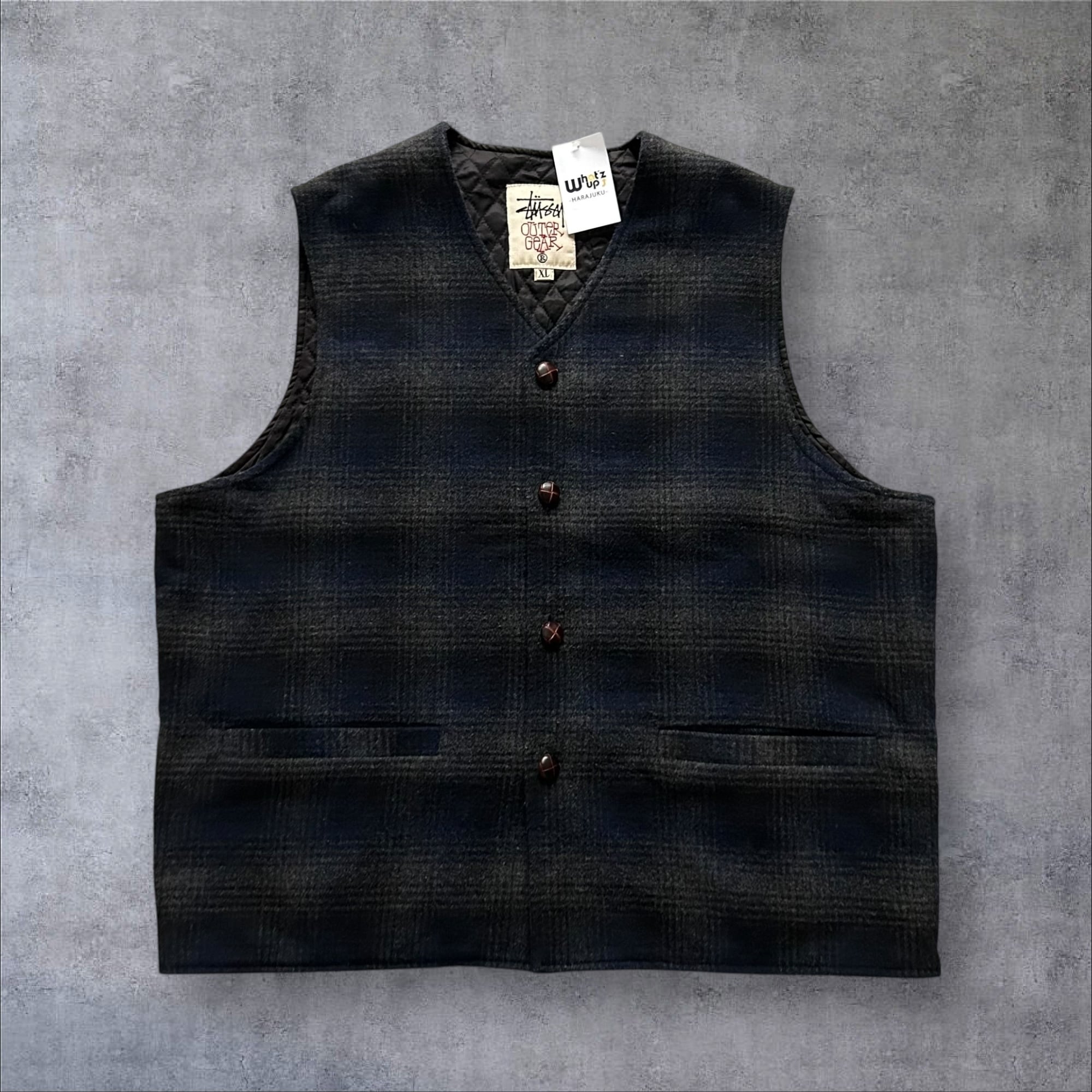 1990s Stussy Outer Gear Ombre Check Vest【高円寺店】