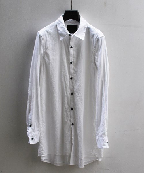 OURET  COTTON RAMIE GAUZE LAYERD LONG SHIRT OR171-2051