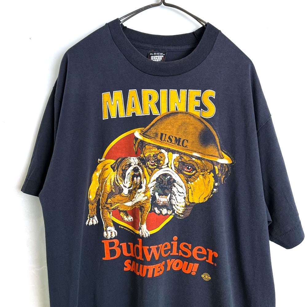 USMC × Budweiser] Vintage Budweiser Print T-shirt [1987s] Vintage