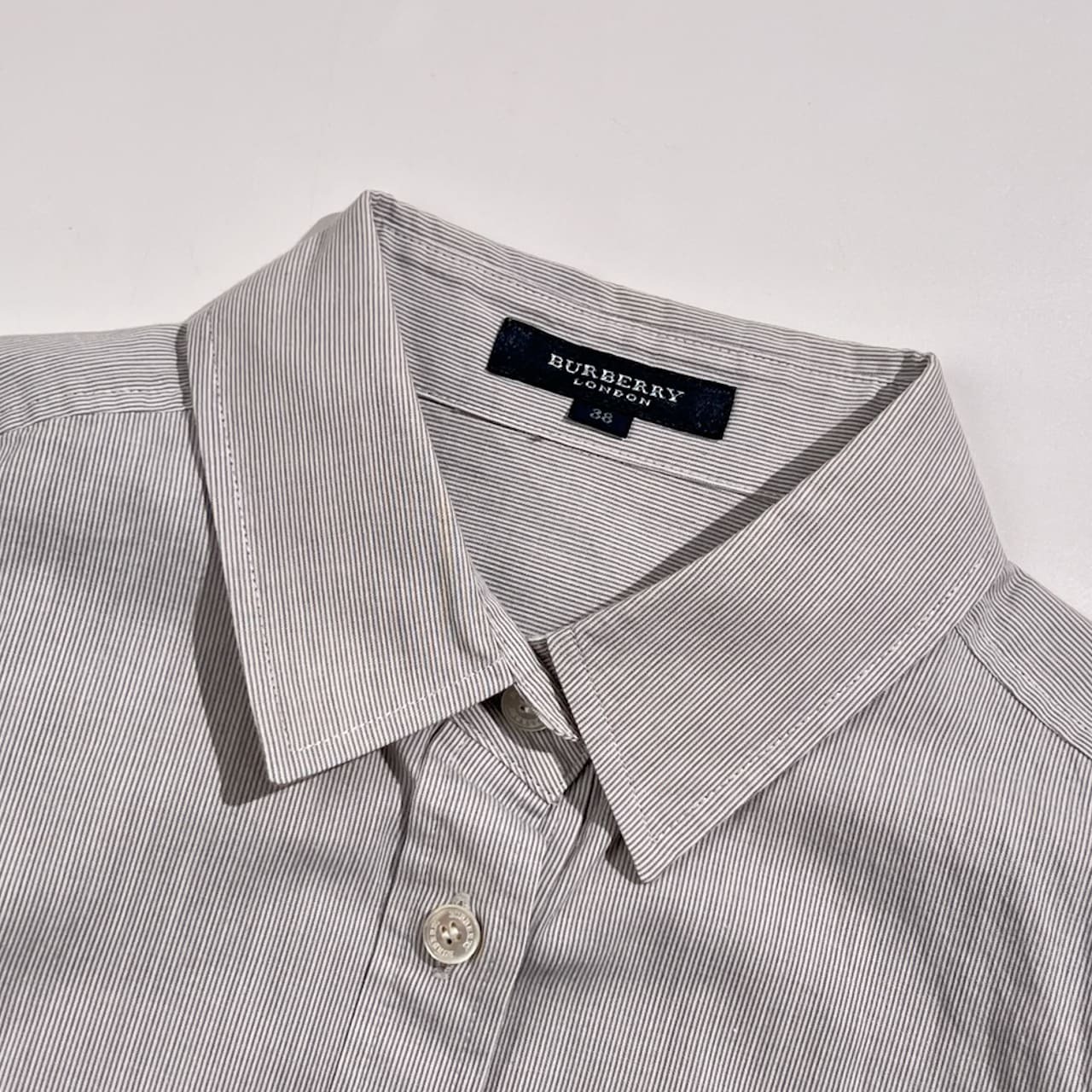 BURBERRY LONDON バーバリーロンドン ストライプ柄 七分袖 シャツ サイズ 38 /グレー系 レディース 三陽商会