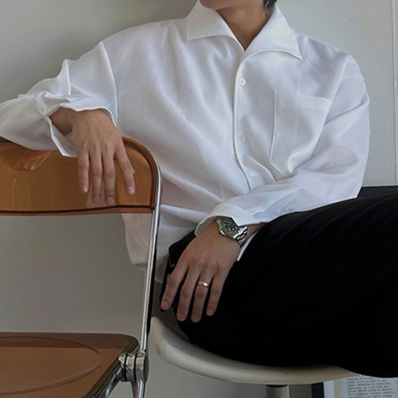 モードカラーホワイトシャツ　MT0080409