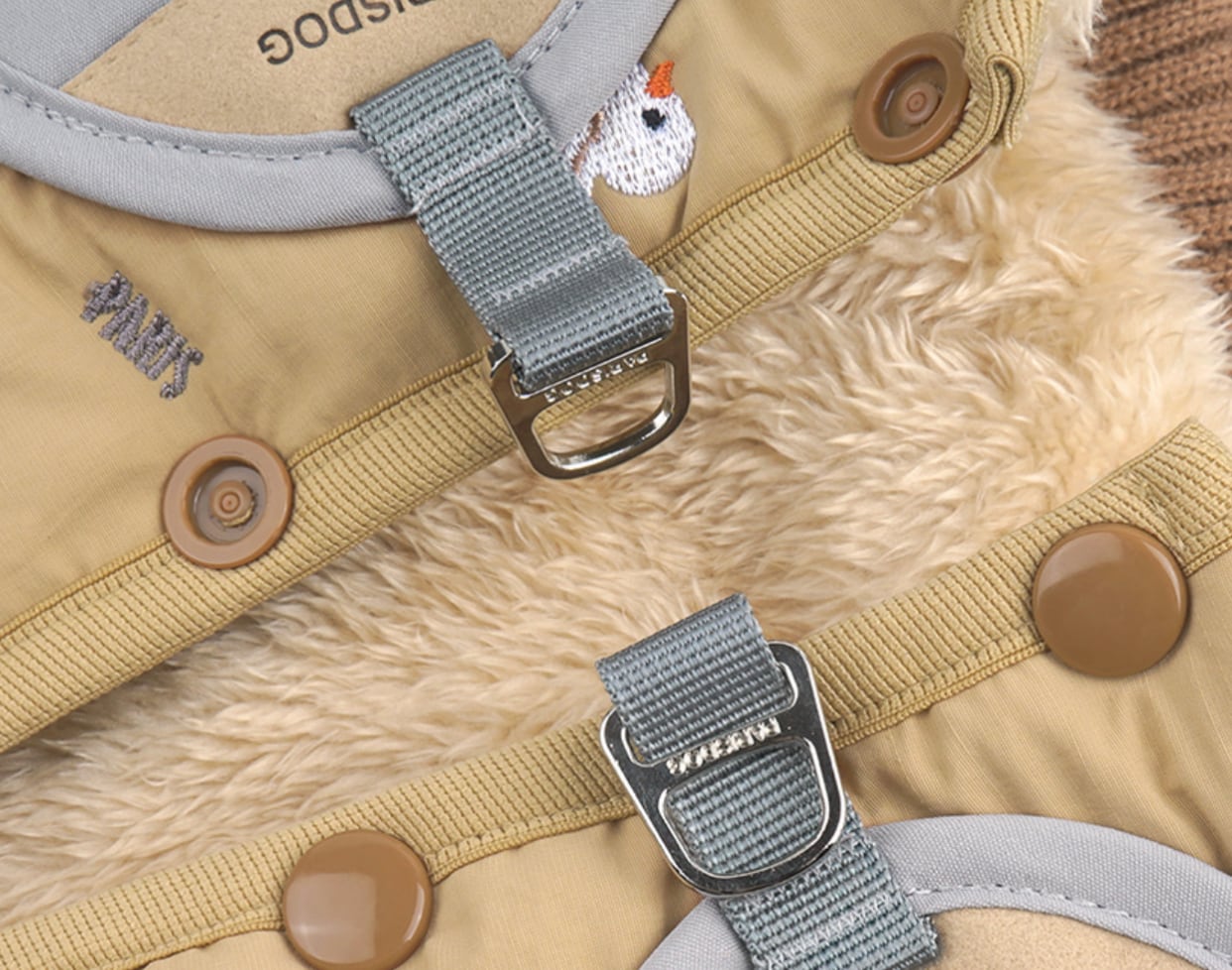 duck harness padding S ~ 2XL 2color  /  犬服 アウター 冬 ハーネス ダウン ベスト 暖かい ドッグウェア フリース 寒さ対策 お出かけ 犬の服 ハーネス一体型 防寒