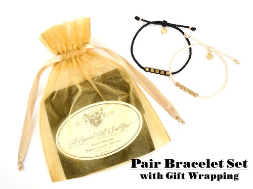 【ペアブレスレットSet】Brass Beads Bracelets&Gift Set[ペアアクセサリー]