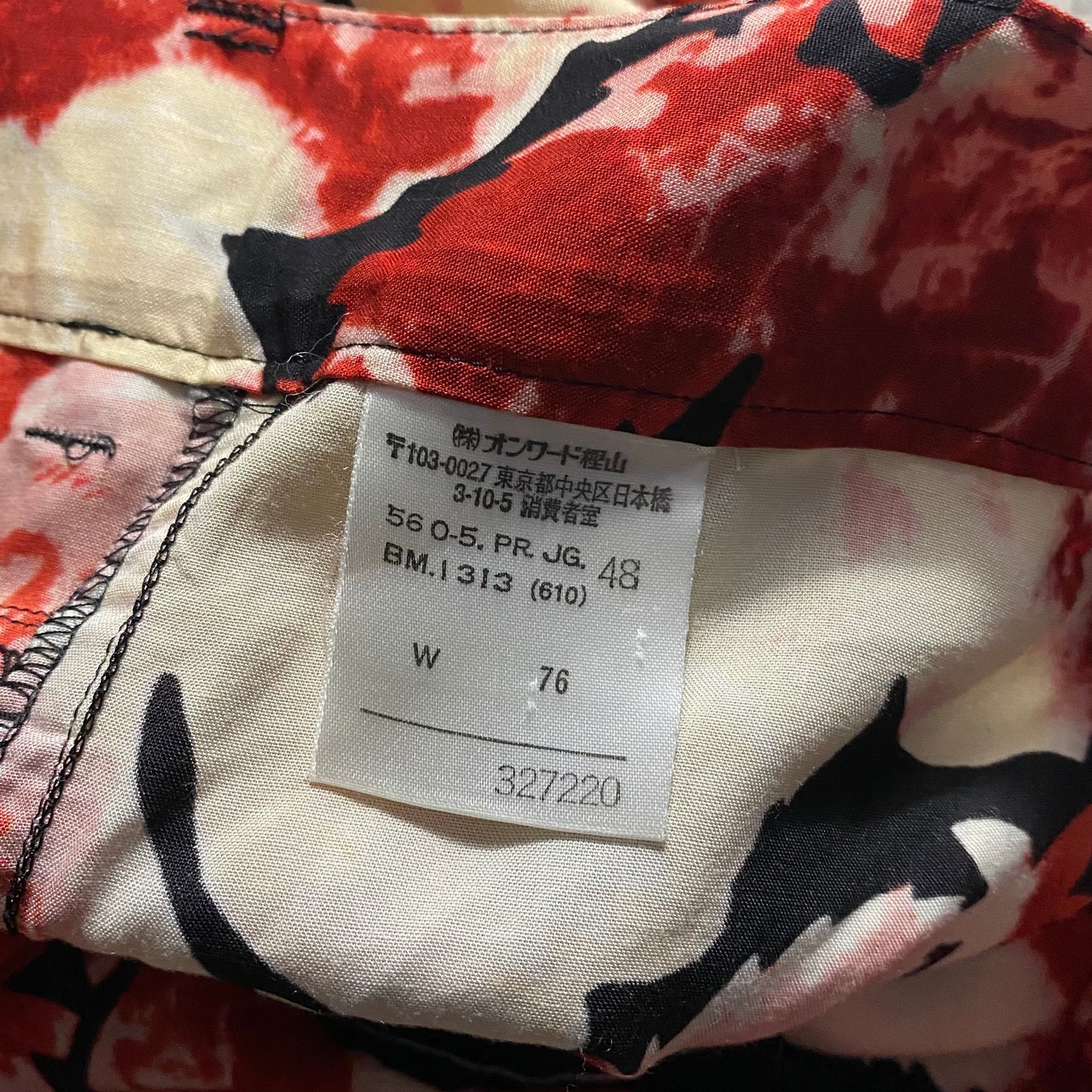 JEAN PAUL GAULTIER HOMME botanical border rayon pants