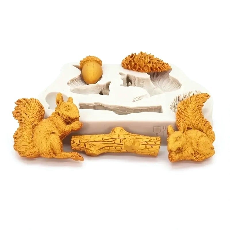 リス＆どんぐり シリコンモールド | シリコンモールド・クレイクラフト