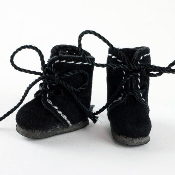 ドール靴 1/6 オビツ11 フロックブーツ SBB008BLK MW - 画像1