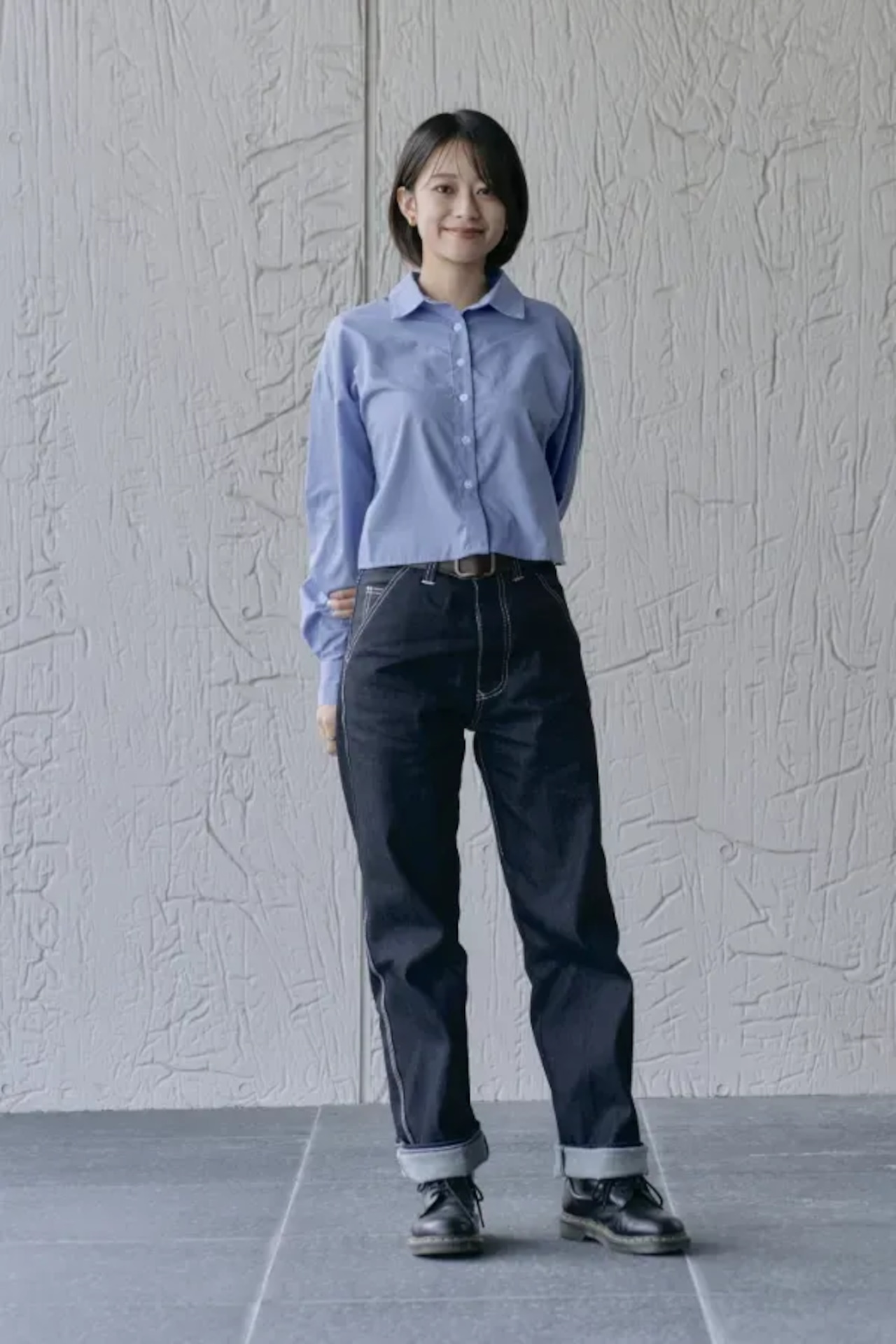 ウエストオーバーオール<ストレートデニム>