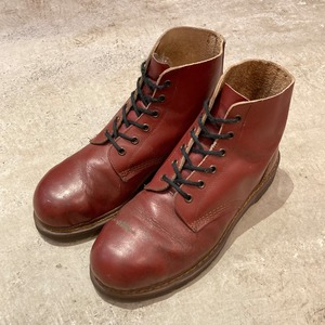 Dr,Martens 6EYE BOOTS RED STEEL TOE