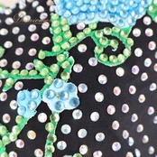 社交ダンス 衣装 ラテン ドレス ワンピース デモ 競技 ダンス パーティ 発表会 青 水色 緑 大きめ ブラック系 ブルー系 豪華 デザイン かわいい おしゃれ ステージ 衣装用 レディース