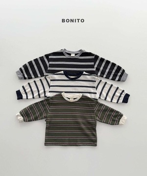 【予約】bonito  Haru stripe rib T