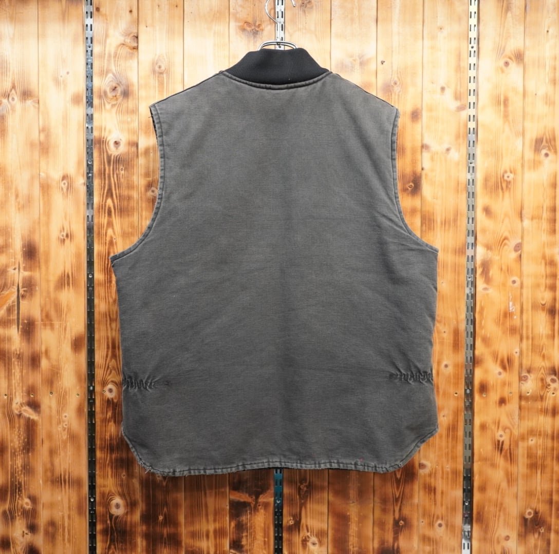 80s90s carhartt ダックベスト ブラック XL/カーハート 黒 中綿