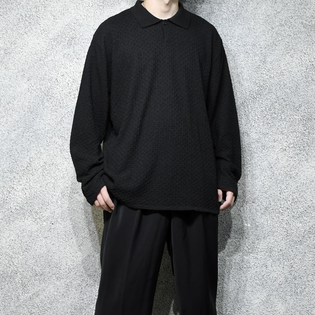 ANDREW FEZZA design knit polo black