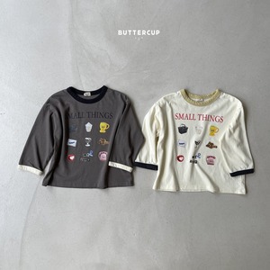 【Butter cup】スモールシングロンT 80〜110cm チャコール 241018