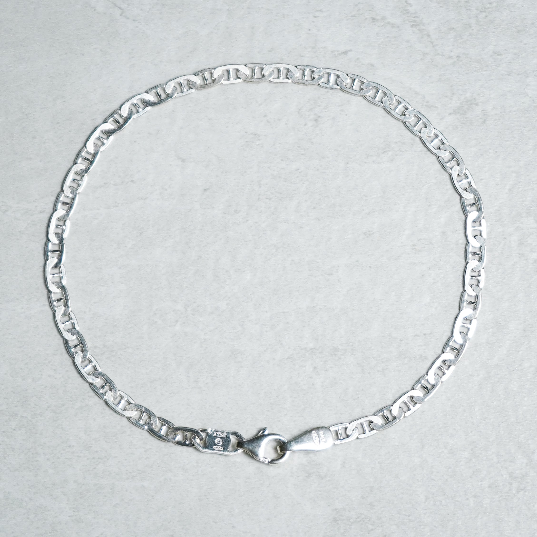 Italian Vintage Silver Marina Chain Bracelet イタリア ヴィンテージ