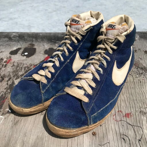 70's 80's NIKE BLAZER HI TOP ナイキ ブレザー スエード 青 ブルー オリジナル US6.5 希少 ヴィンテージ |  agito vintage powered by BASE